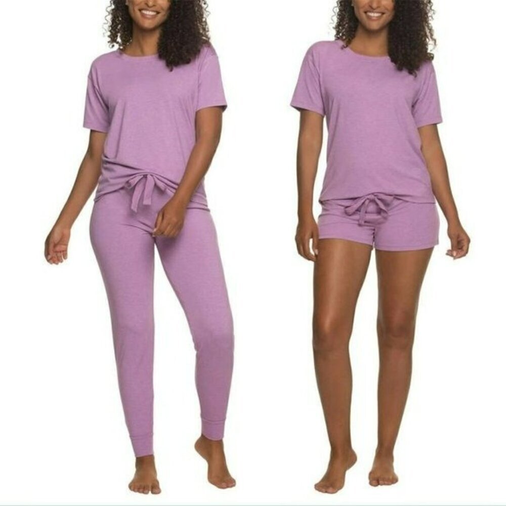 NWT Felina Women's 3-Piece Soft Jersey T-Shirt, Shorts and Pants PJ Lounge Set